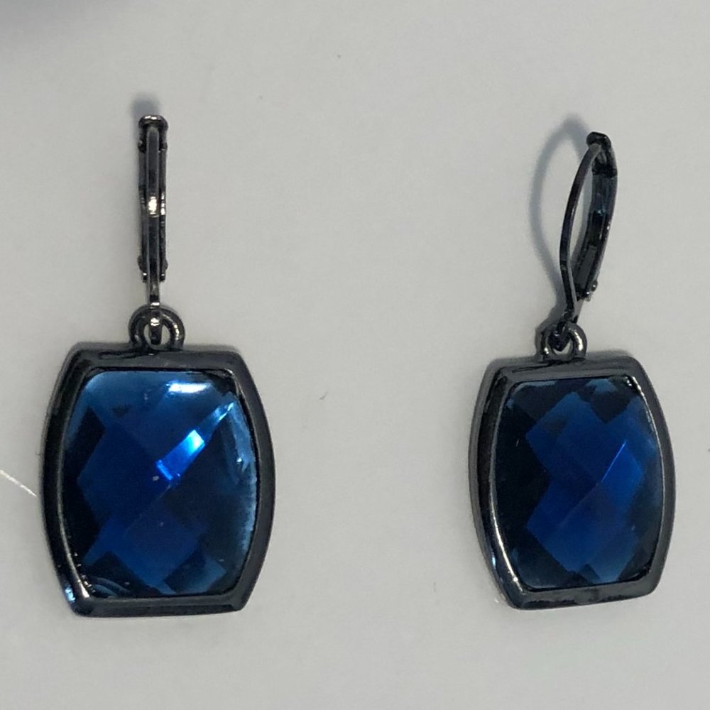 Joan Rivers Vintage Blue Lever Back Earrings